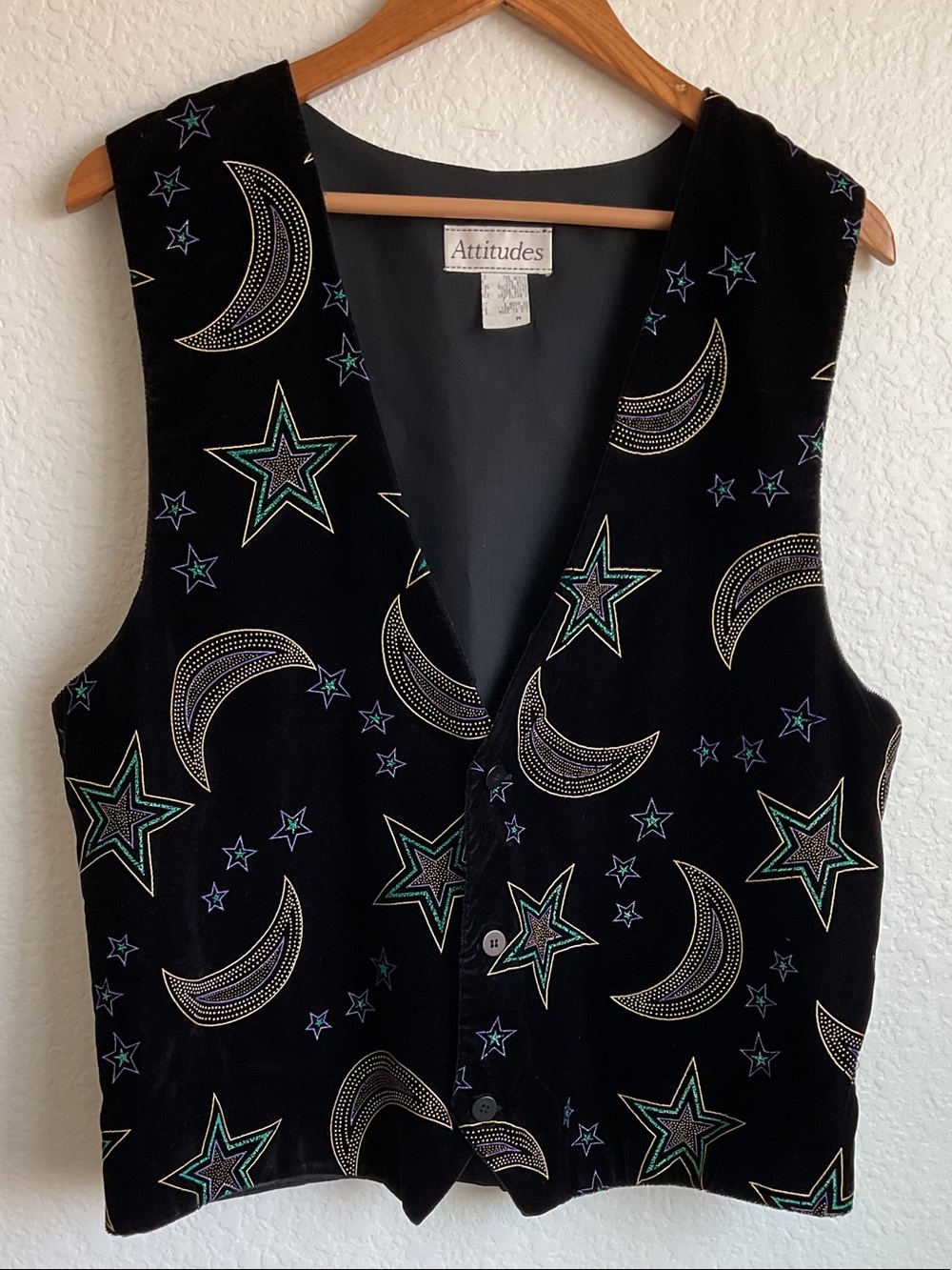 ATTITUDES "90s velvet vest" "celestial moon stars" and "whimsigoth witchy boho” - Picture 3 of 12